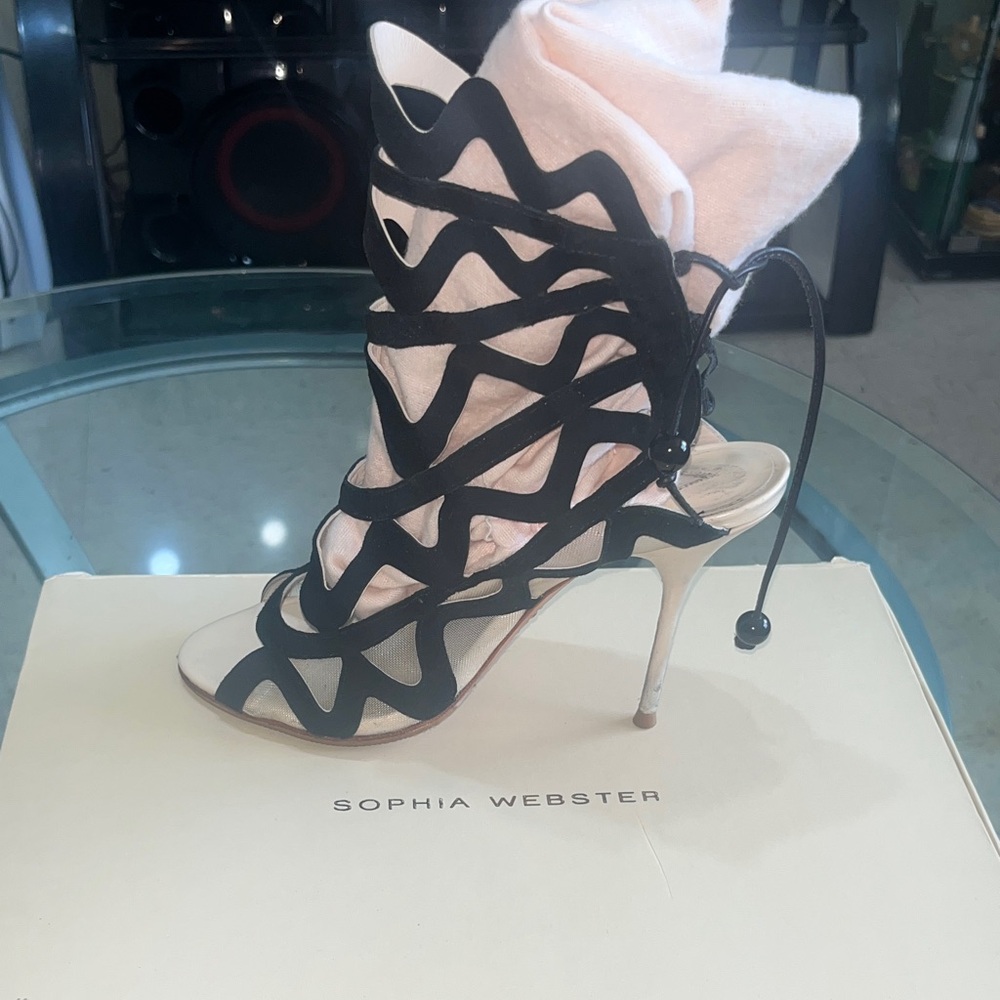 Sophia Webster Black Cutout Heels